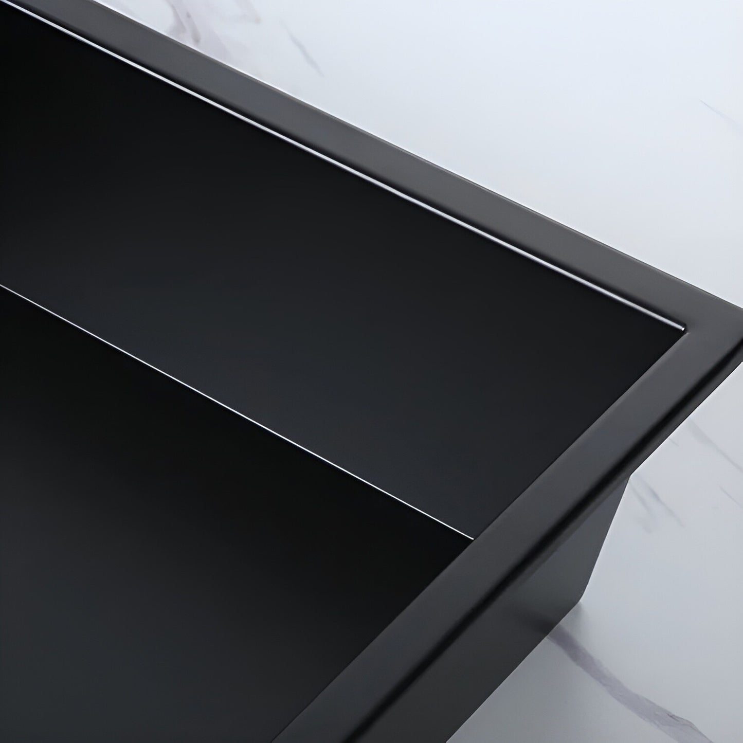 Shower Niche Matte Black 12" x 12" Stainless Steel Shelf Wall-insert