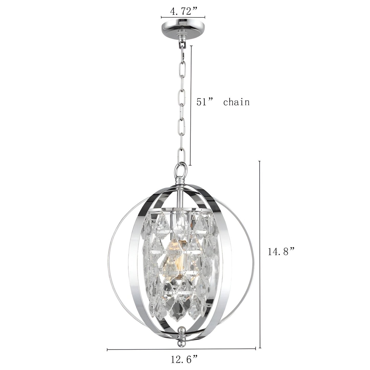 Silver Lantern Globe Chandelier