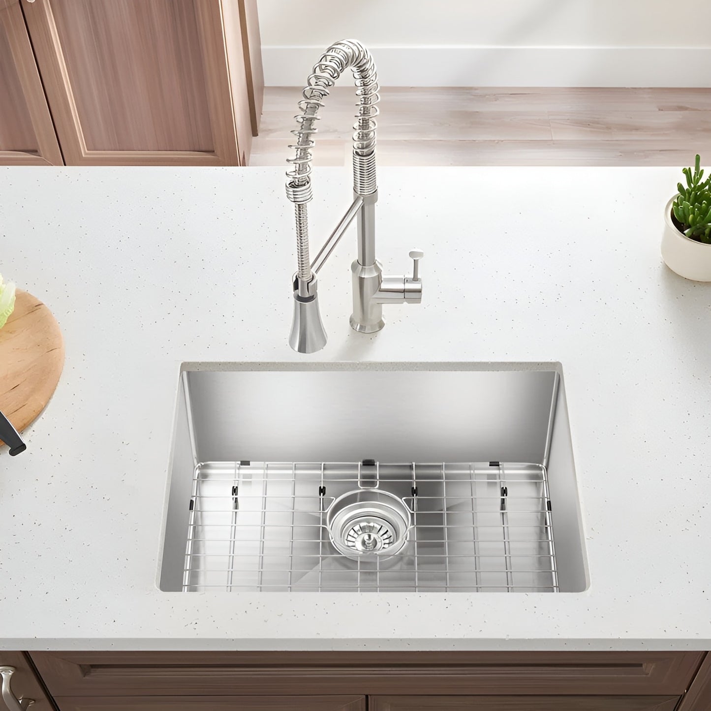 Luxury Small Undermount Single Bowl Stainless Steel Kitchen Basin - Elevate Your Culinary Space with Style and Precision