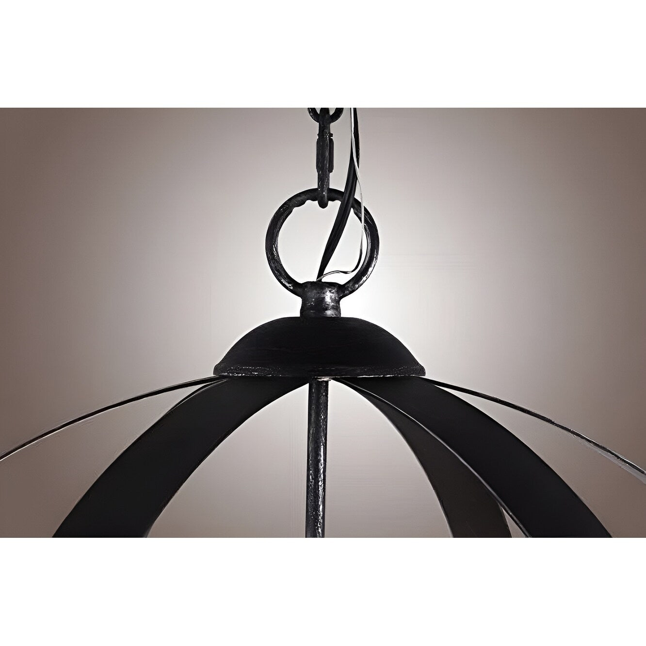 Aspen Wood Modern Chandelier - Iron Globe Pendant Light (4-light)