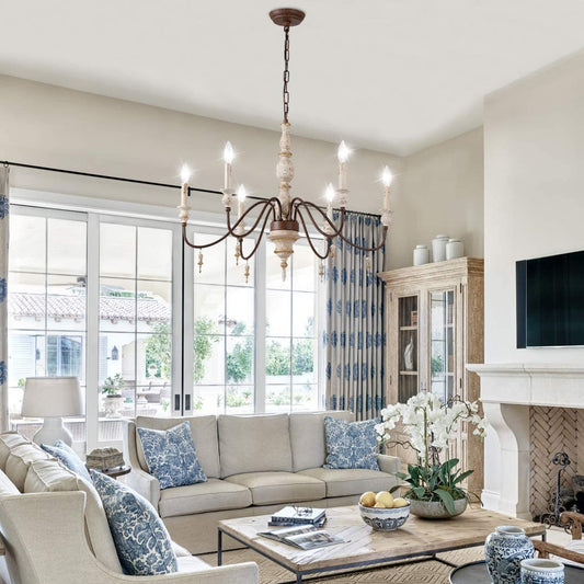 Traditional Middle Age Chandelier - Antique Style Ceiling 6 Light
