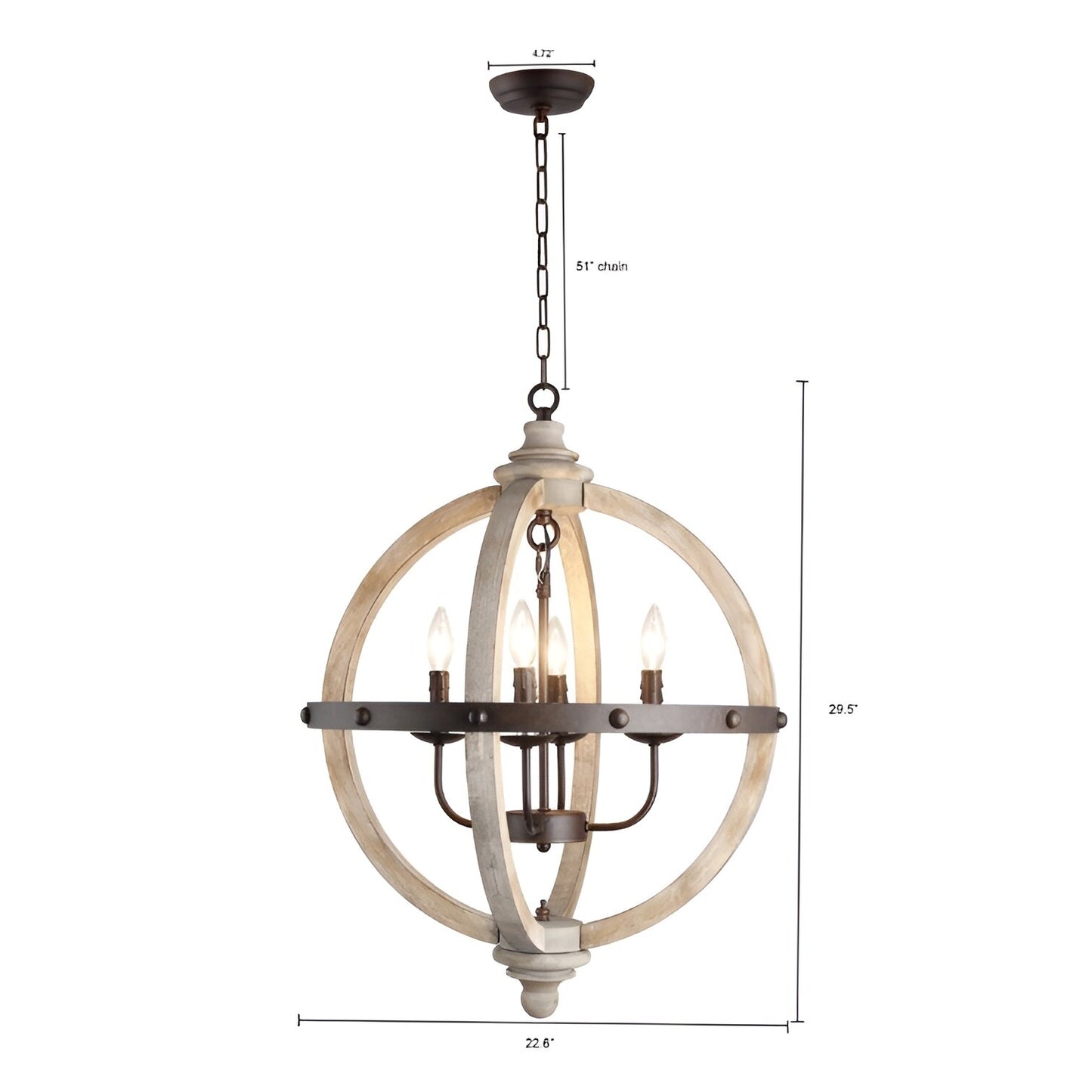 Dennett 4-Light Lantern Pendant: Modern Globe Ceiling Light Fixture