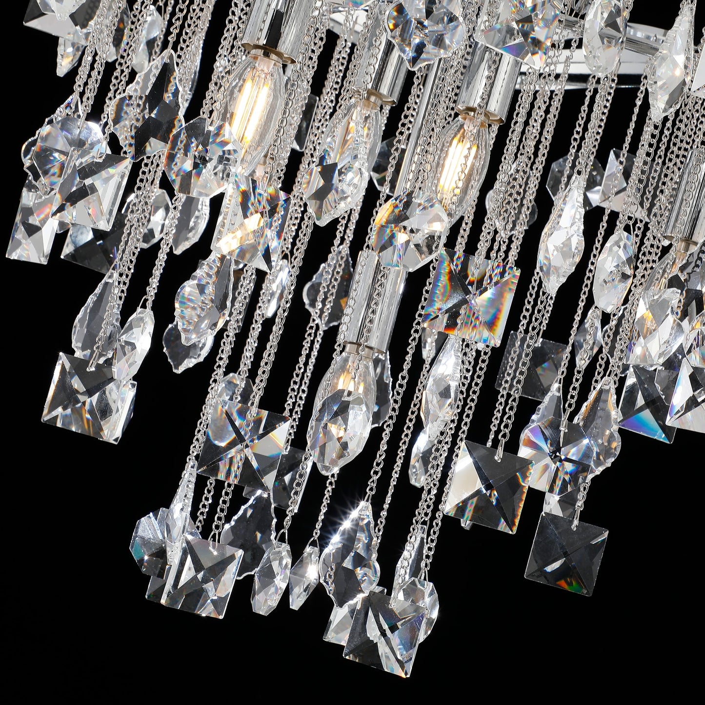 Modern Glam Tiered Crystal Chandelier, Luxury Lighting Classic Ambiance