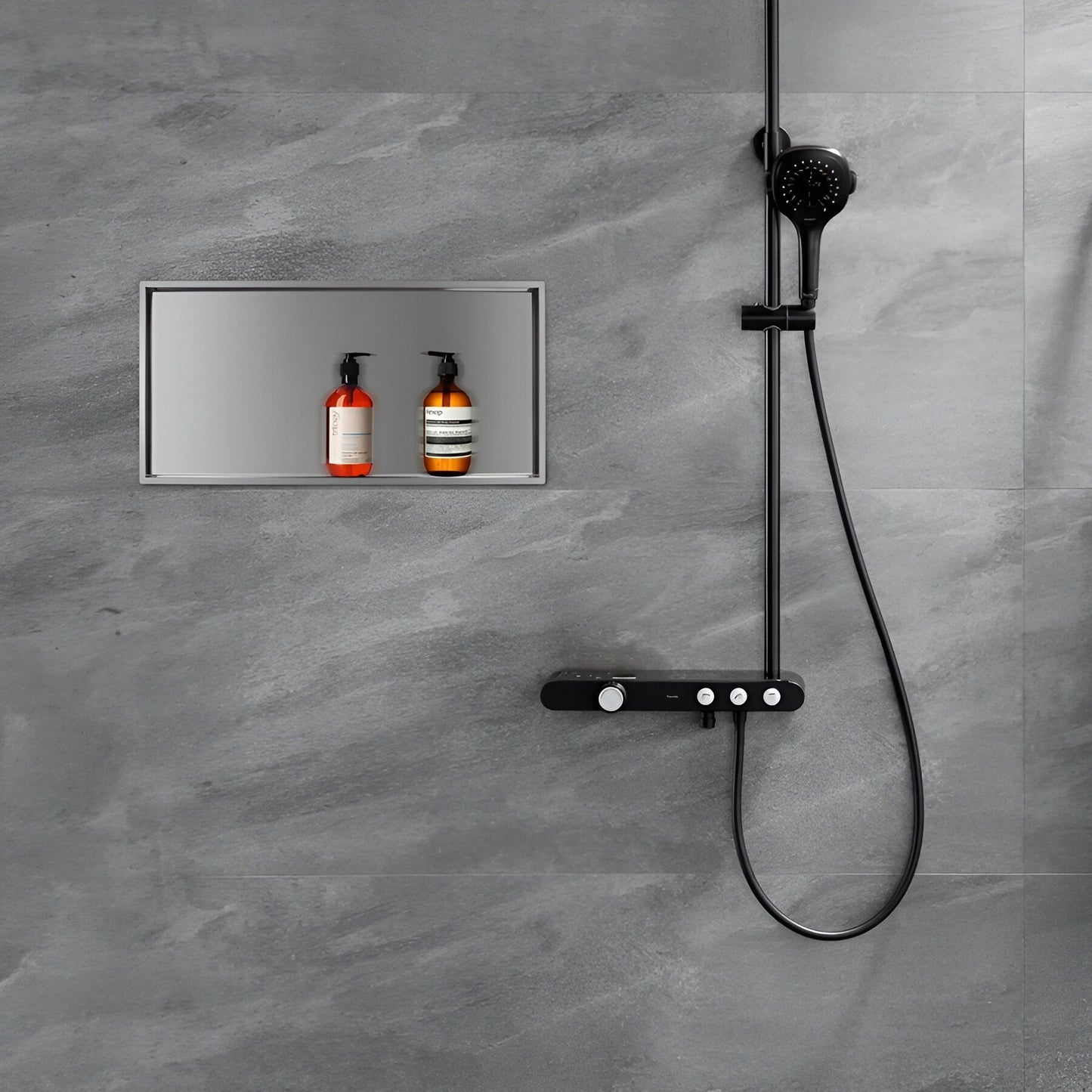 Premium Stainless Steel Shower Niche - 24" x 12" x 3.2" Dimensions, 18 Gauge Quality