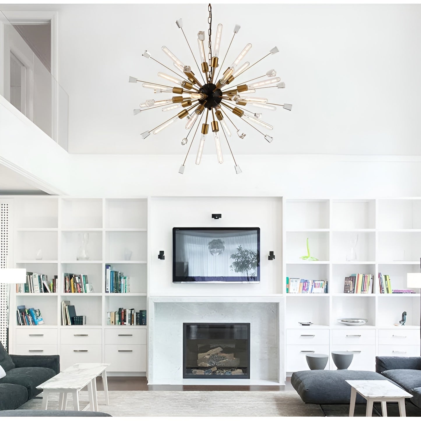 Sci-fi Sputnik Star Chandelier - Modern Ceiling Light, Pendant Fixture for Futuristic Home Decor