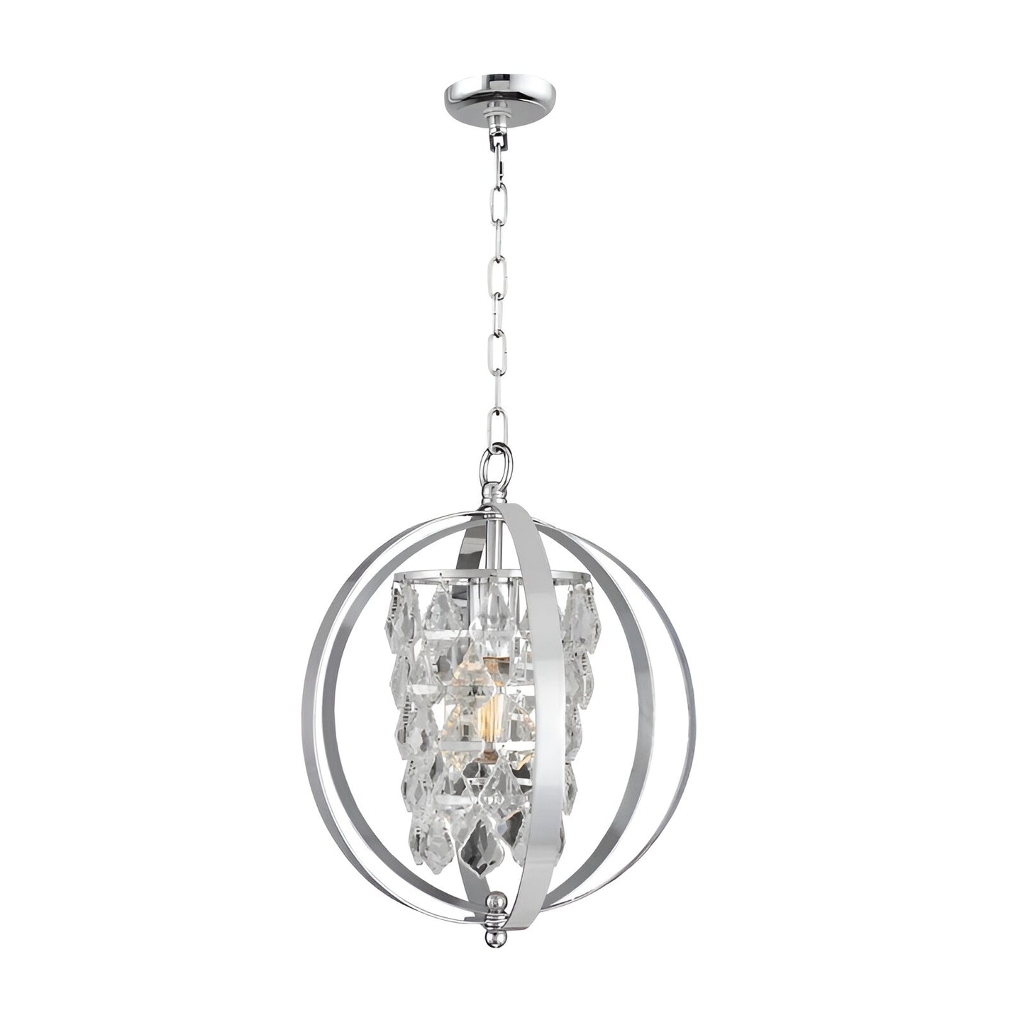 Silver Lantern Globe Chandelier
