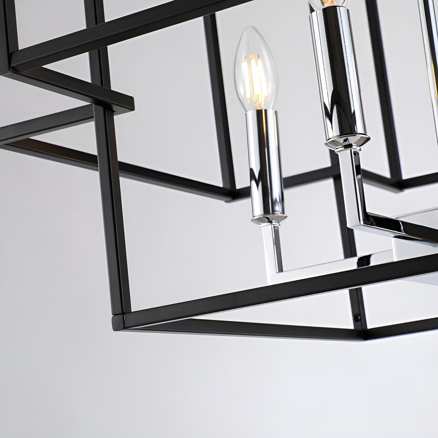 Transitional 8-Light Pendant Chandelier with Spacious 22" Width and 28" Height - Open Frame Cage Design