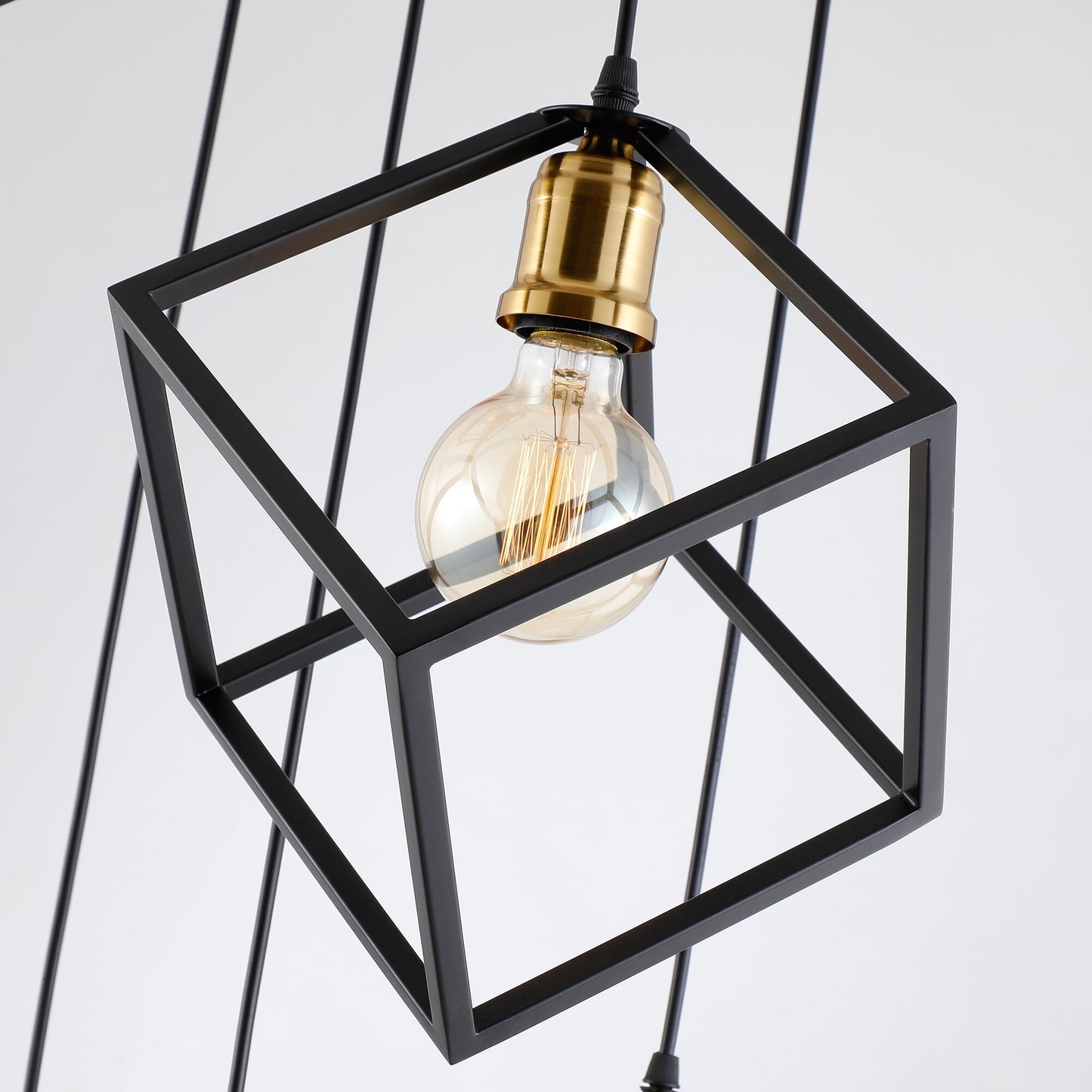Seven Light Cluster Geometric Pendant – Adjustable Ceiling Light for Modern Spaces