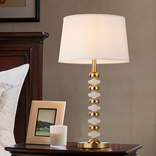 Traditional Cosmopolitan Metal Table Lamp with Drum Shade - Modern Lighting Fixture for Stylish Interiors