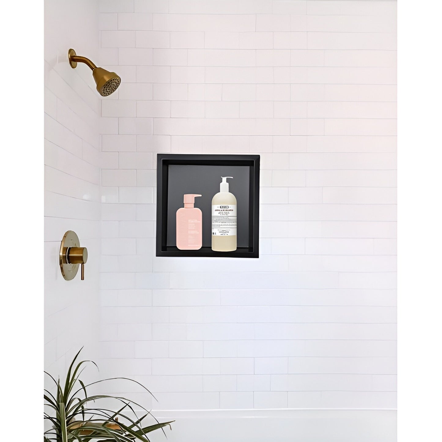 Stainless Steel Shower Niche by DecoMust - Modern and Elegant Design 13.5“ X 13.5” (Inner size 12X12)
