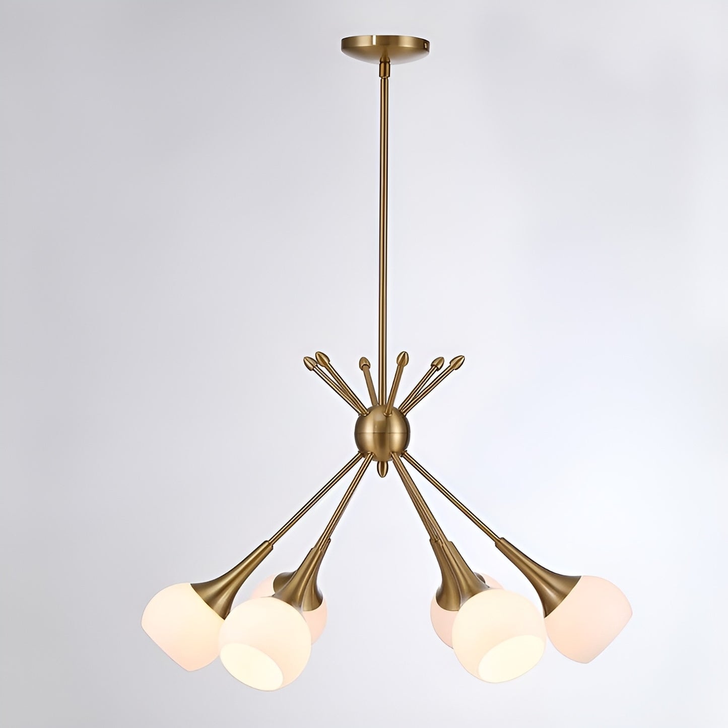 Evansville 6 - Light Sputnik Pendant, Modern Ceiling Chandelier with Futuristic Style