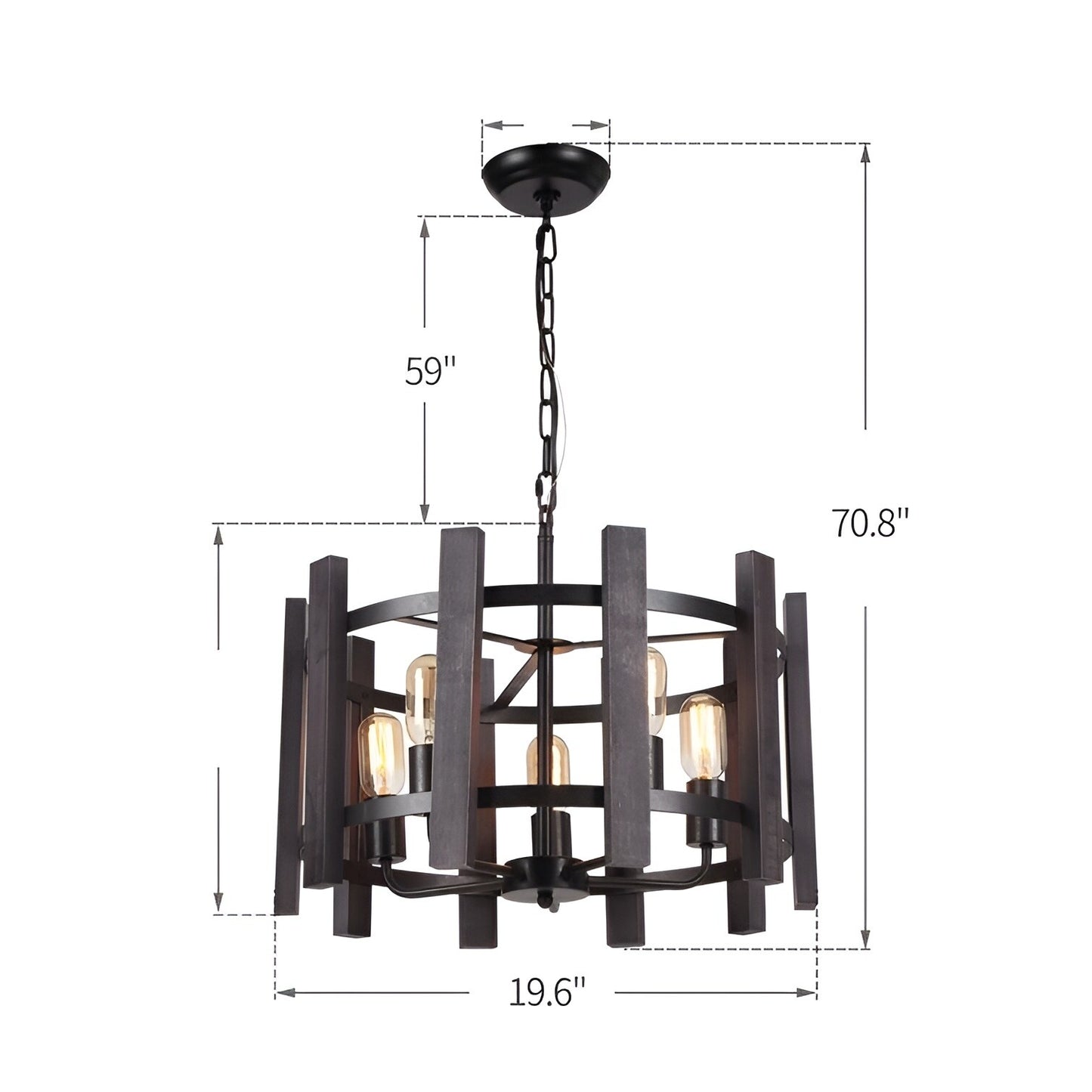Masha 5-Light Dimmable Lantern - Round Drum Chandelier, Ancient Medieval Style DecoMust Retro Magic Chandelier β¨π°
