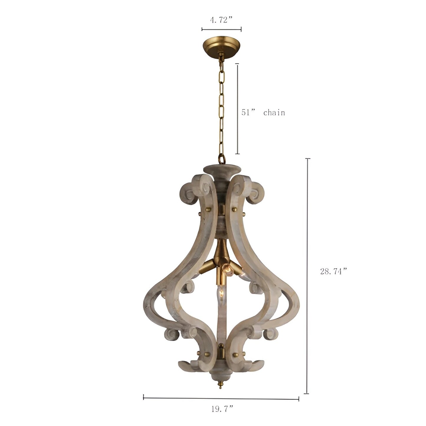 Pinckney 4 - Light Geometric Lantern Pendant with Wood Accents