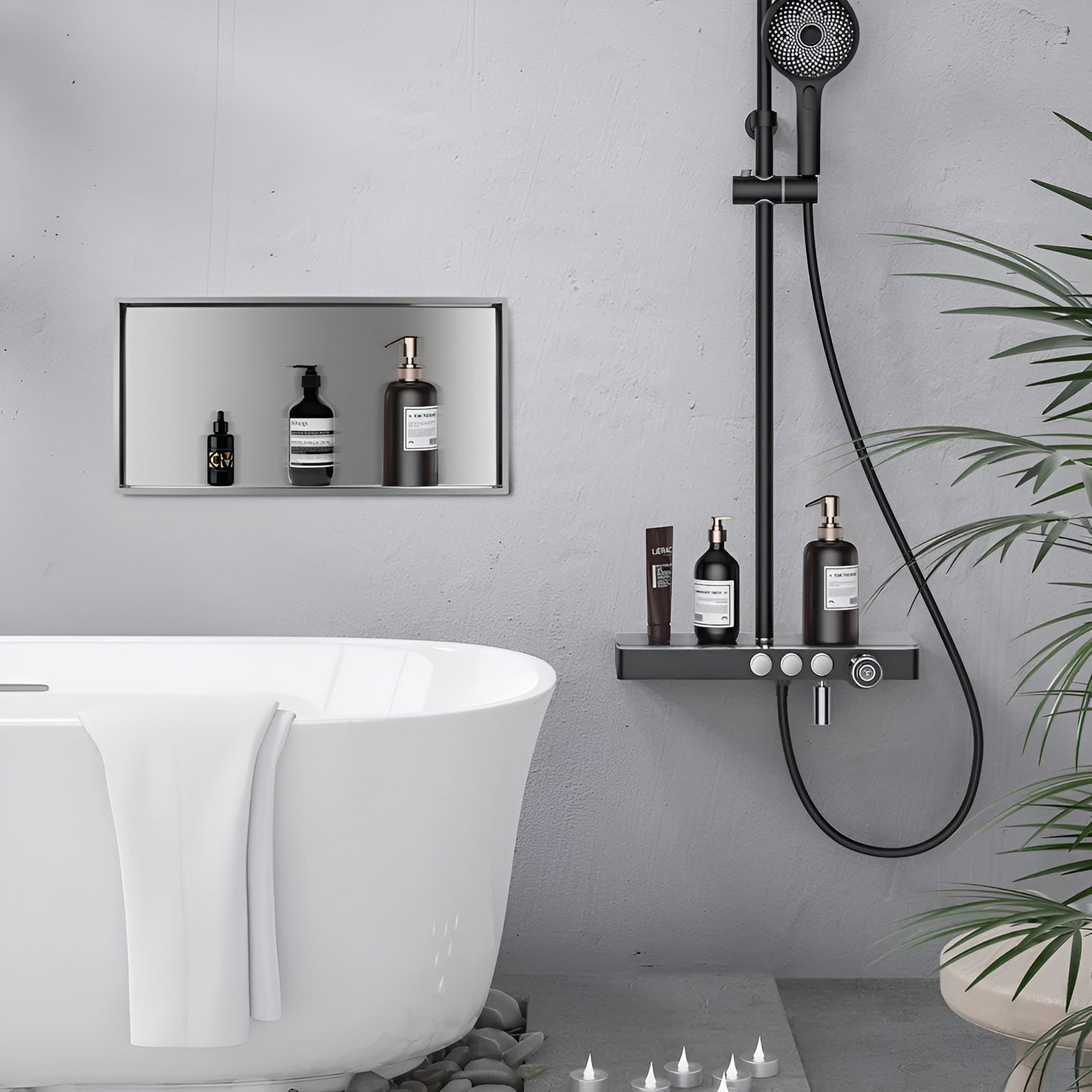 Premium Stainless Steel Shower Niche - 24" x 12" x 3.2" Dimensions, 18 Gauge Quality