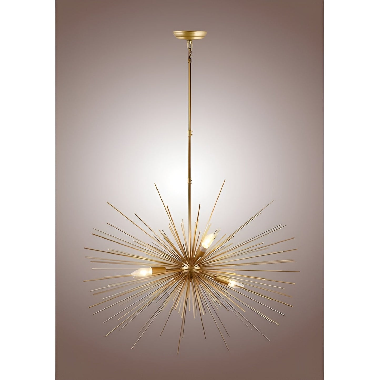 Sci-fi Sputnik Sphere Gold Chandelier - Baskett 4-Light
