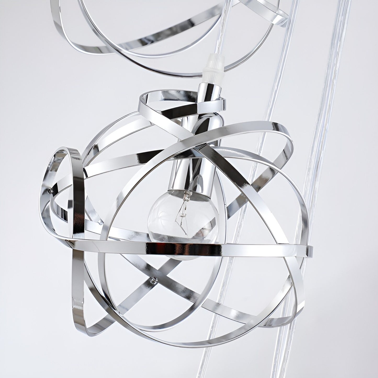 Scribbling Doodle 5-Light Vertical Geometric Cluster, Silver Multi-Pendant Lamp