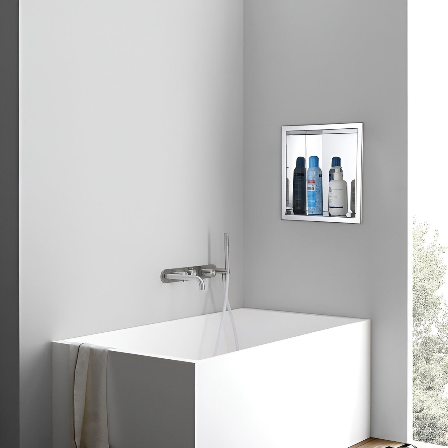 Stainless Steel Shower Niche, Built-in Wall Shelf for Bathroom (Black or Chrome)