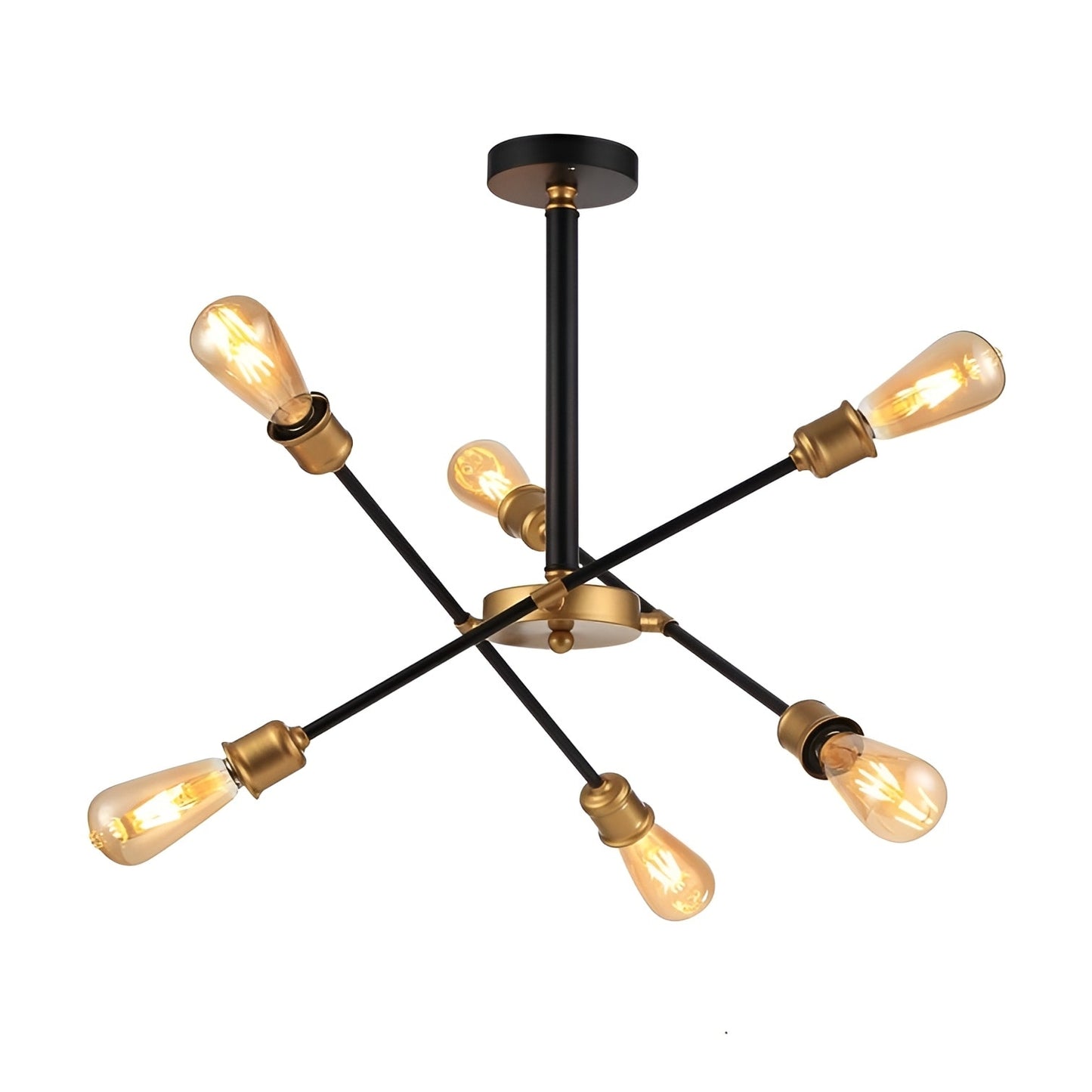 Timaios 6 - Light Sputnik Sci-fi Star Chandelier (Black/Gold)