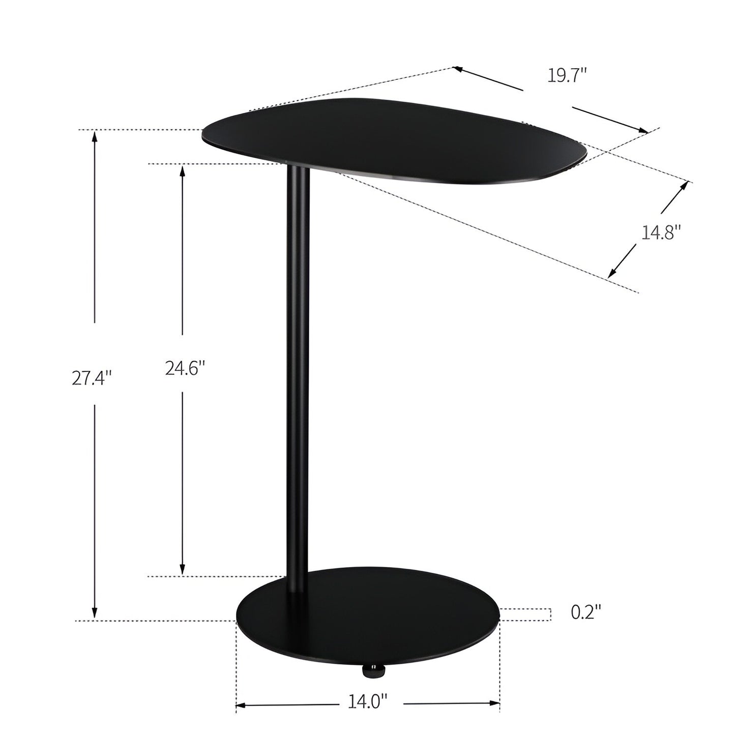 Lavene End Table - Living Room Coffee Side Table, Minimalist Simple Design