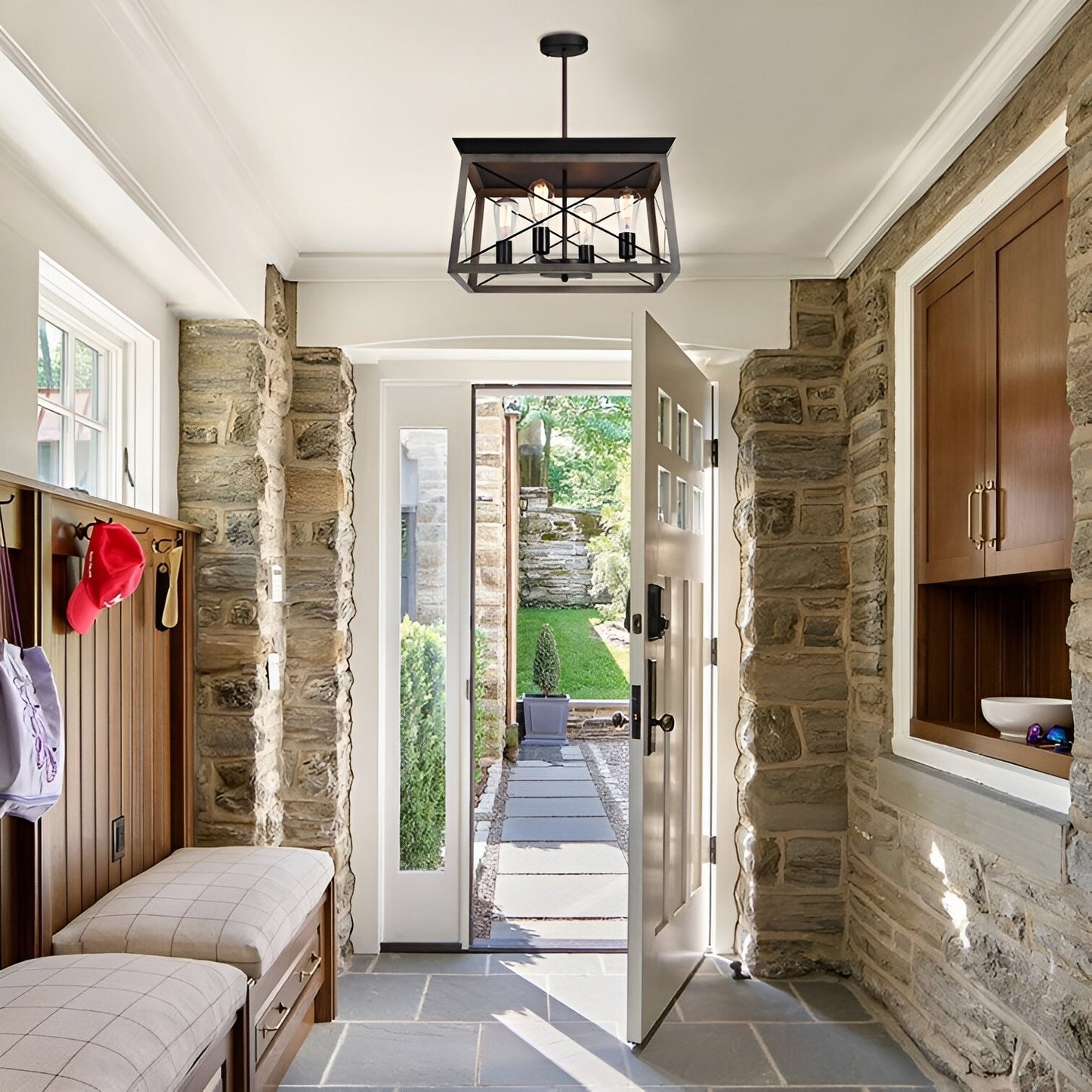 Open Cage Lantern, Geometric Chandelier Open Cage Ceiling Light