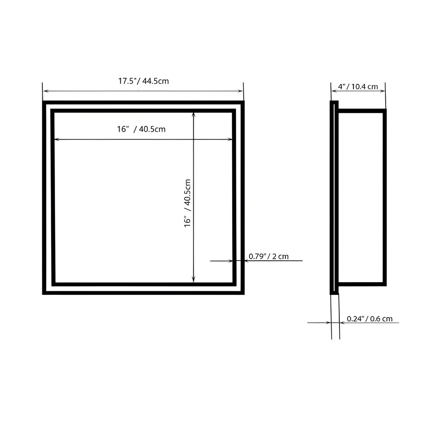 Stainless Steel Shower Niche and Shelf - Streamlined Bathroom Storage and Elegance 17.5 x 17.5