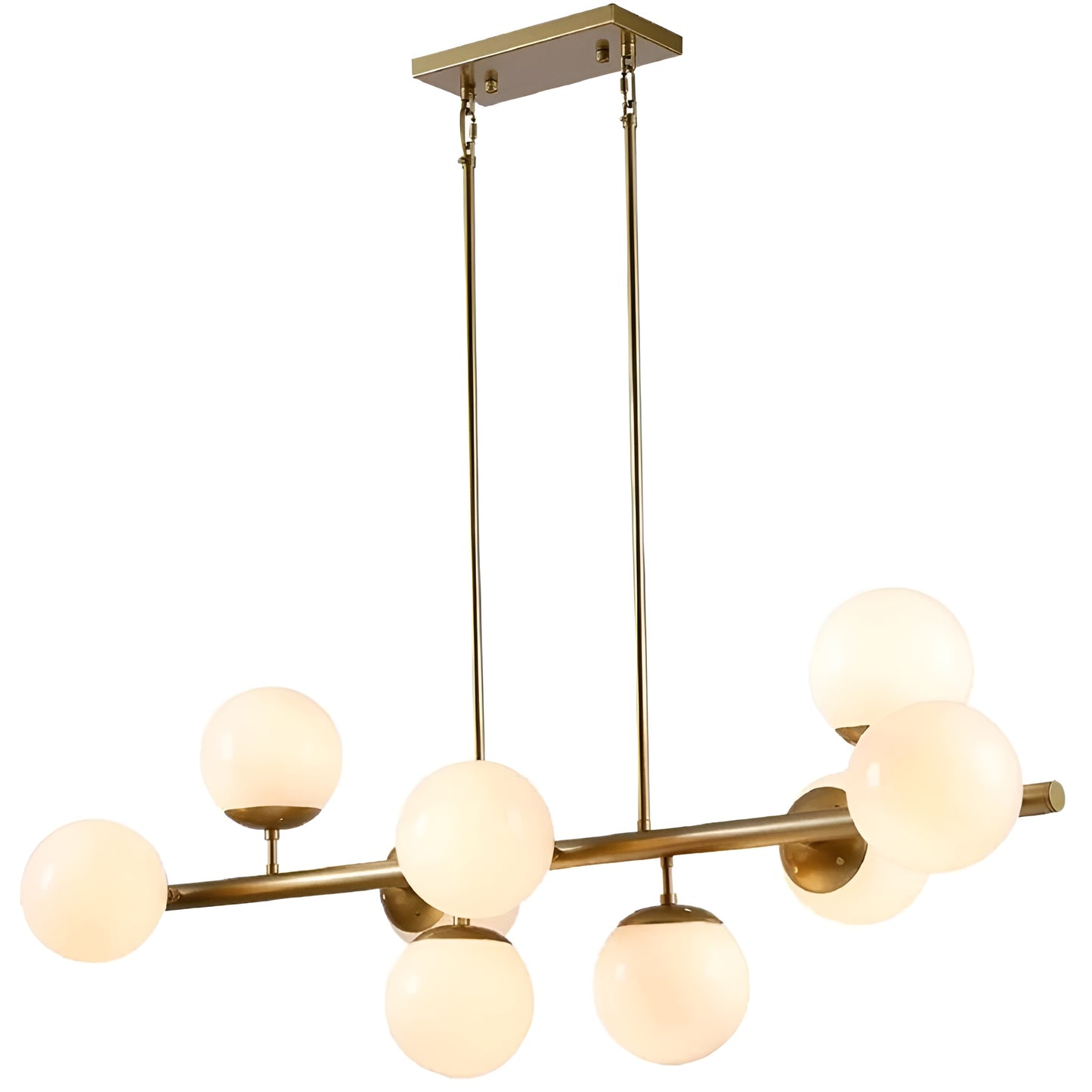 Globe White Pendant Lights for Kitchen Island, Futuristic Spheres (Black or Gold)