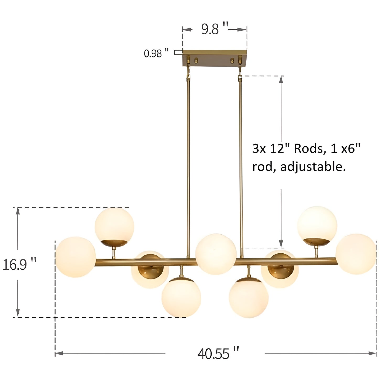Globe White Pendant Lights for Kitchen Island, Futuristic Spheres (Black or Gold)