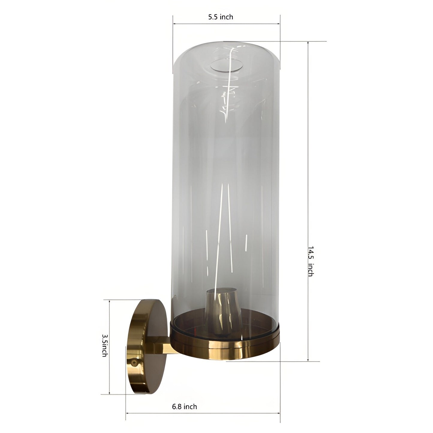 DecoMust Maighread - Elegant Glass Shade Armed Wall Sconce in Gold ✨🕯️