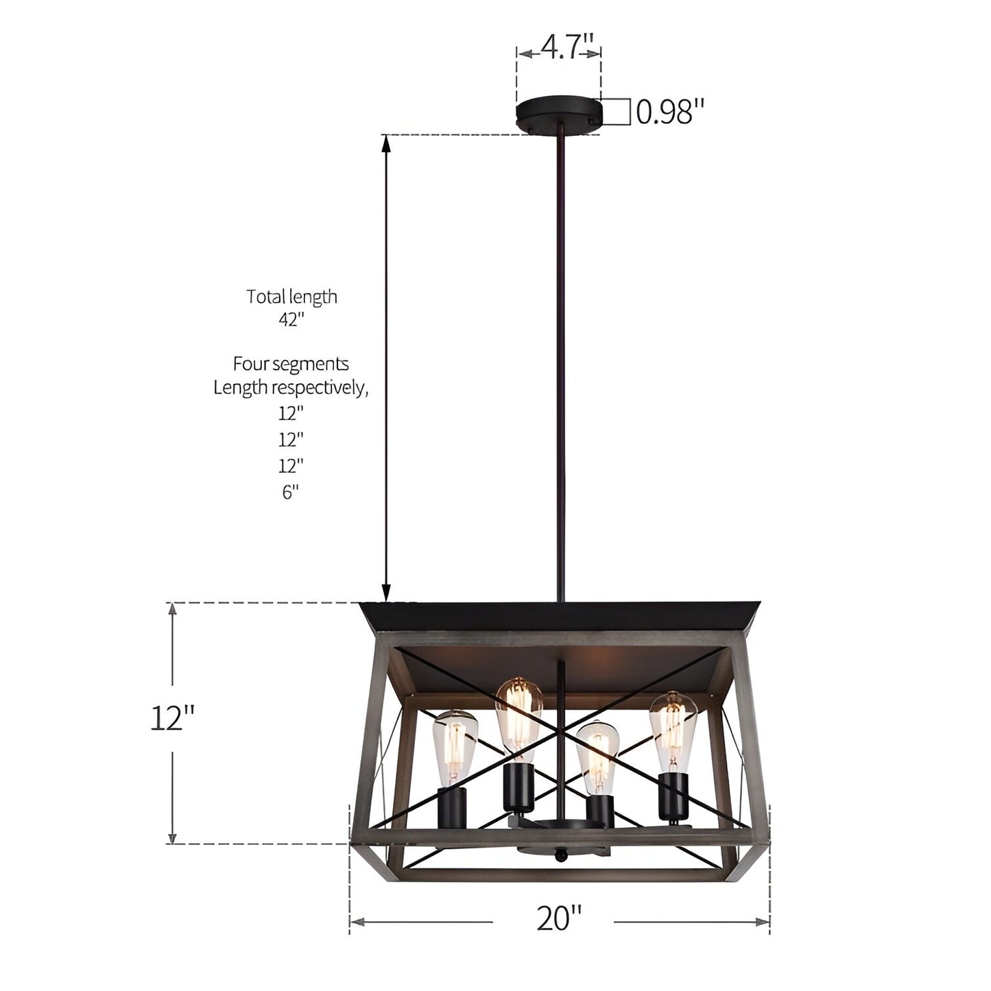 Open Cage Lantern, Geometric Chandelier Open Cage Ceiling Light
