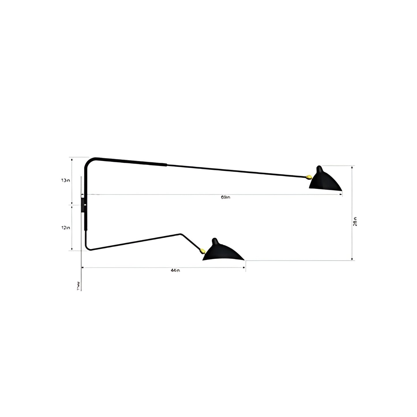 Modern 2-Lights Reading Light, Swing Arm Wall Sconce, Rotatable Black Wall Lights