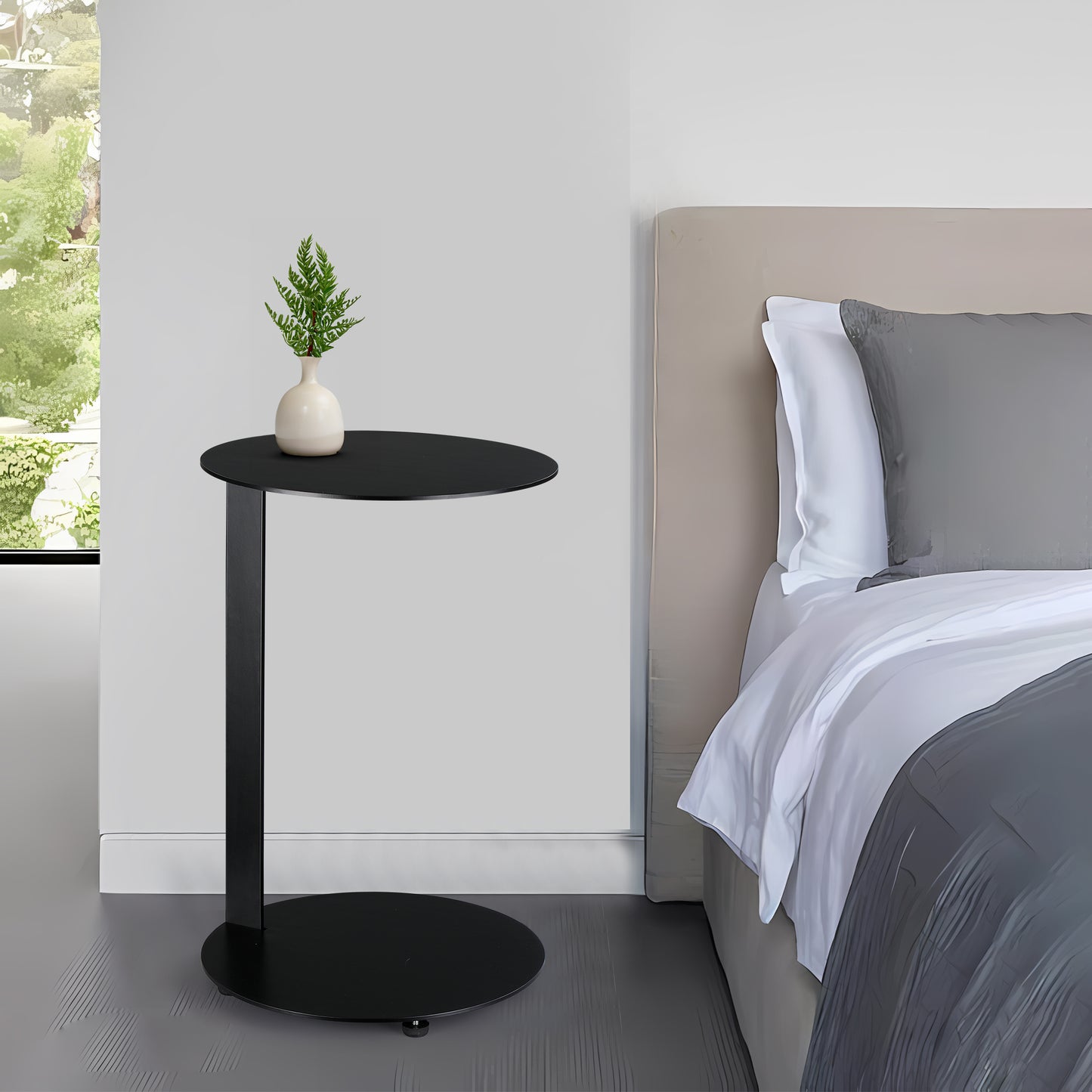Black Modern Side Table End Table Accent Table Suitable for Sofa or Living Room