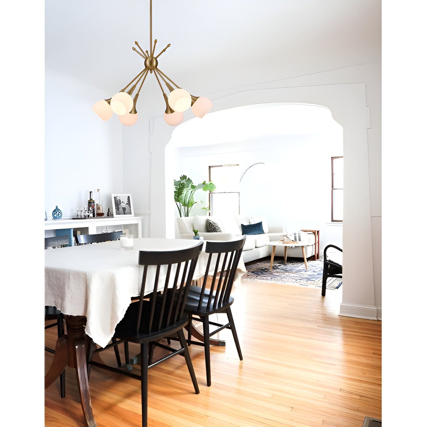 Evansville 6 - Light Sputnik Pendant, Modern Ceiling Chandelier with Futuristic Style