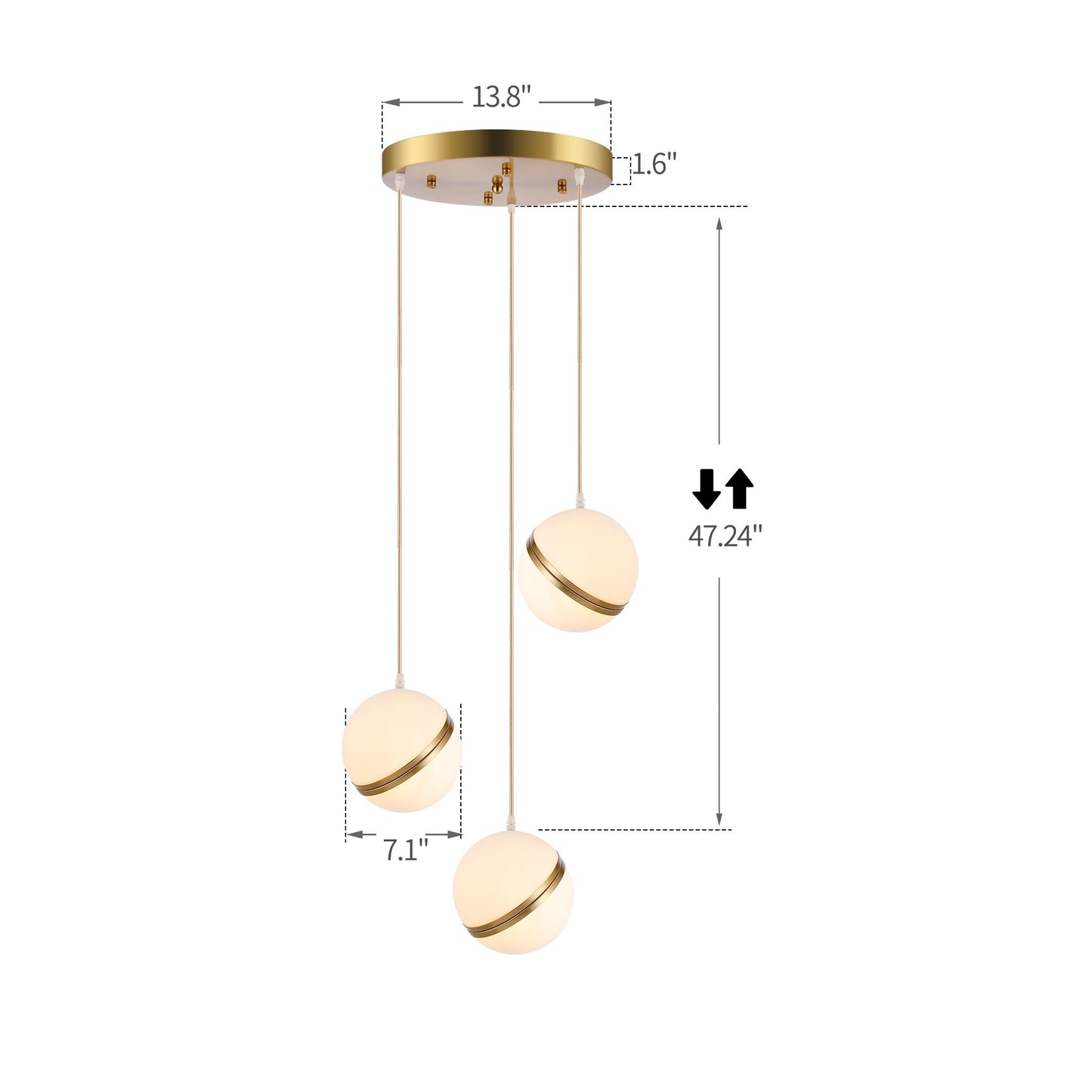 Rivaan 3-Light Globe Pendant Chandelier, Luxury Modern Lights