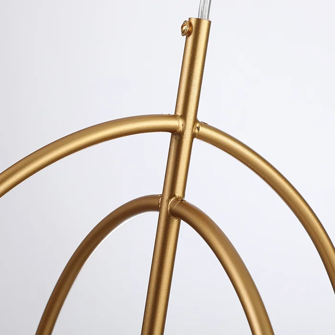 Symmetrical Bronze Gold Single Pendant, Scifi Geometric Light