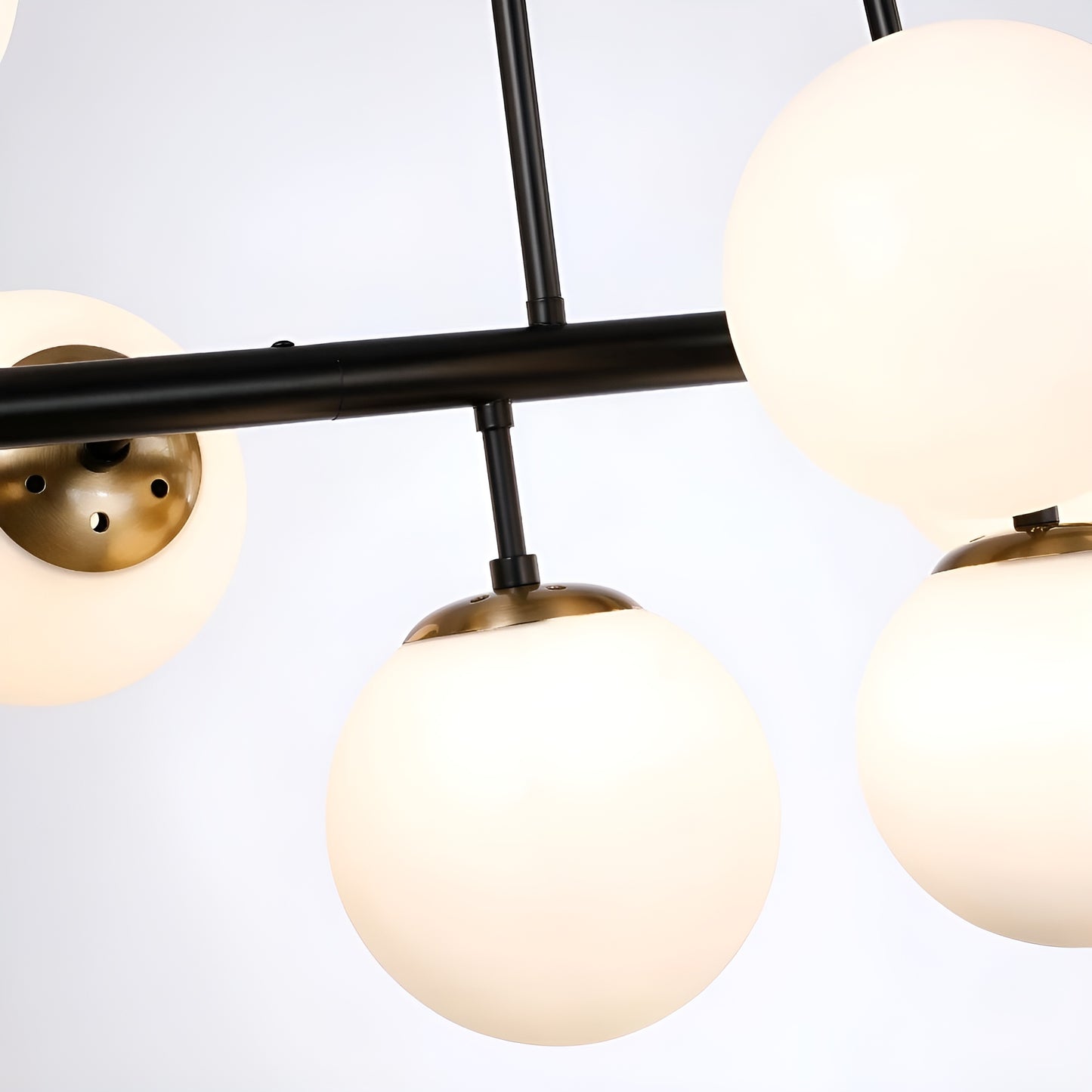 Globe White Pendant Lights for Kitchen Island, Futuristic Spheres (Black or Gold)