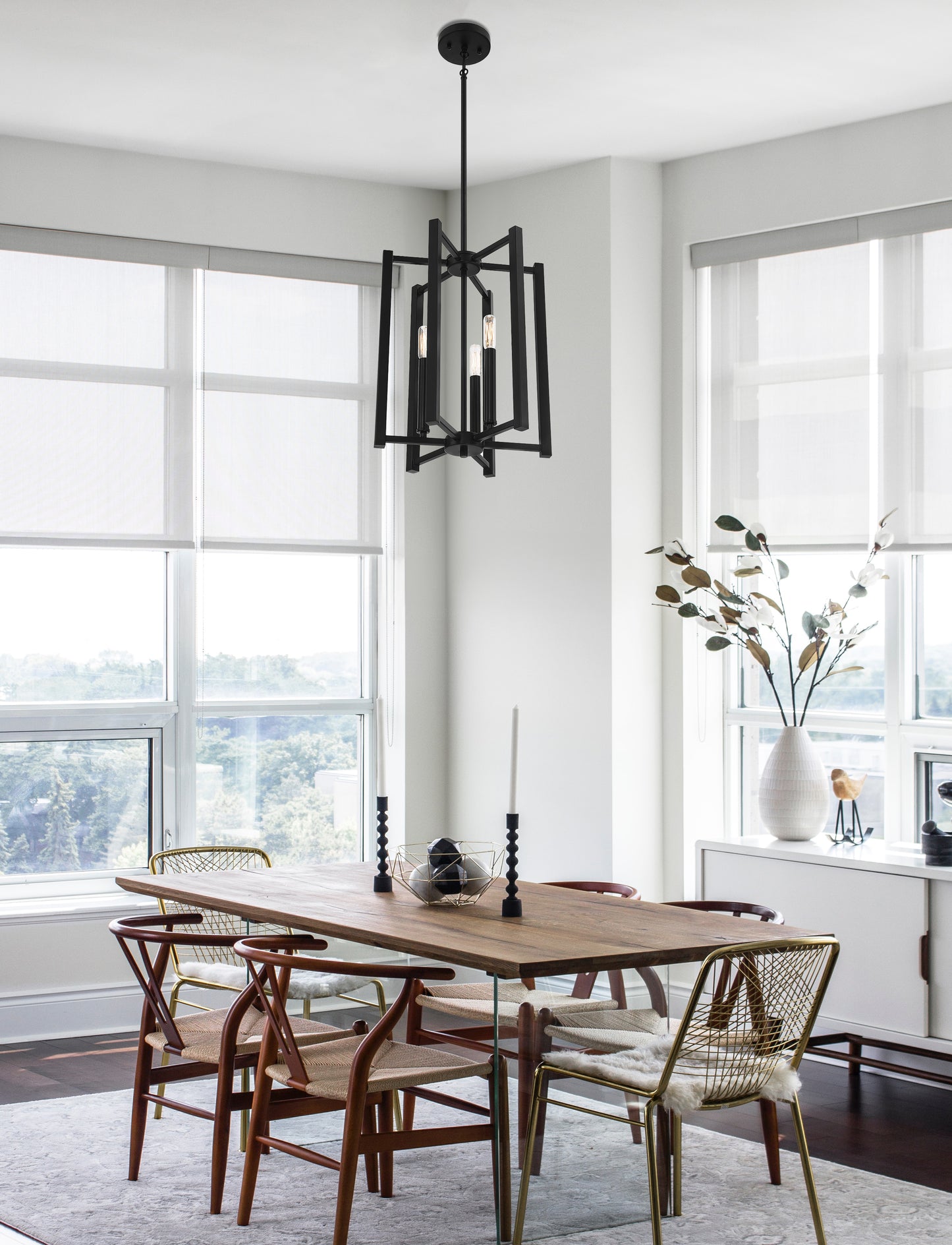 Geometric 5-Light Minimalist / Modern Pendant Light