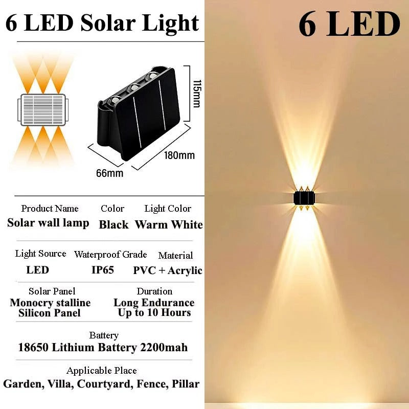 External Solar Lights, Outdoor Wall Sconce - Lamp Facade Porch Light Decor Garden Solar Lighting Home Decoration Luminaire