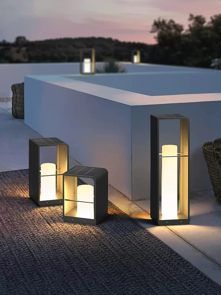 Modern Solar Garden Light - Villa Lawn LED Outdoor Lights Pathway Lamps Waterproof Landscape Lighting Courtyard Decor Floor Light