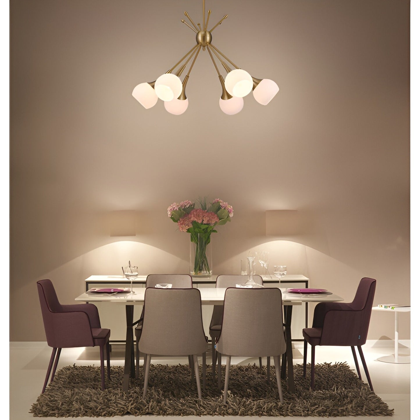 Evansville 6 - Light Sputnik Pendant, Modern Ceiling Chandelier with Futuristic Style
