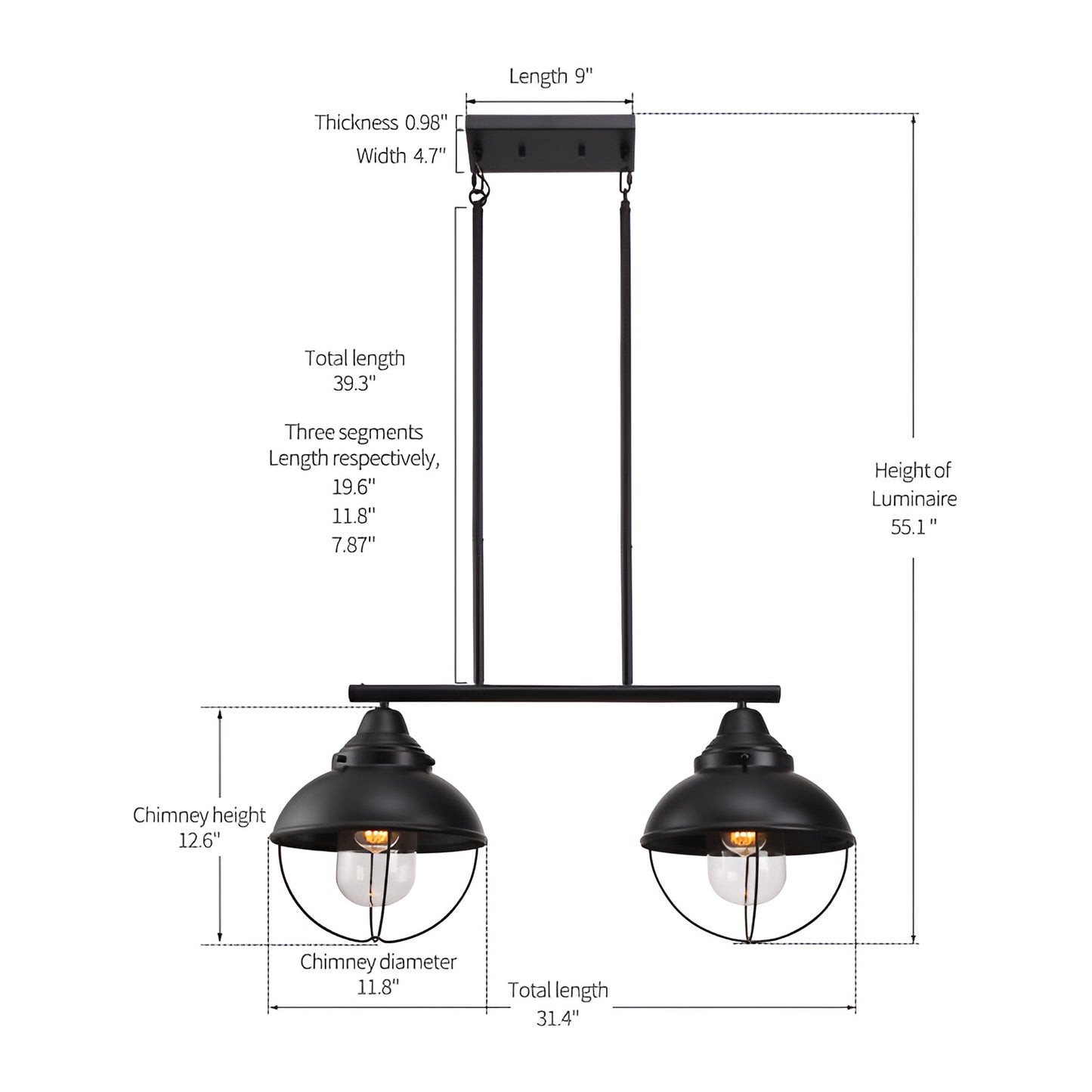 Steampunk Style Railroad 90s Ceiling Light - Industrial Retro Old School Kitchen Island Fixture