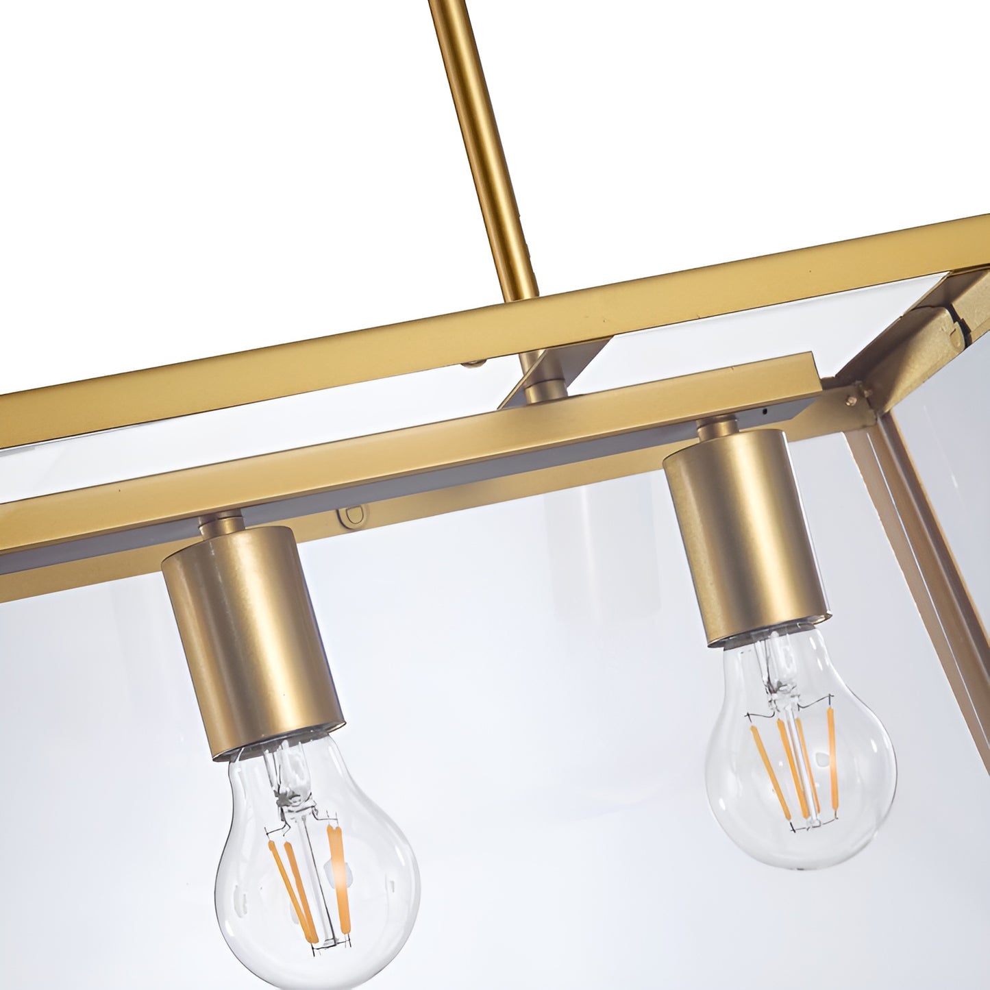 Light Gold Open Cage Kitchen Island Lighting - Geometric Ceiling Light