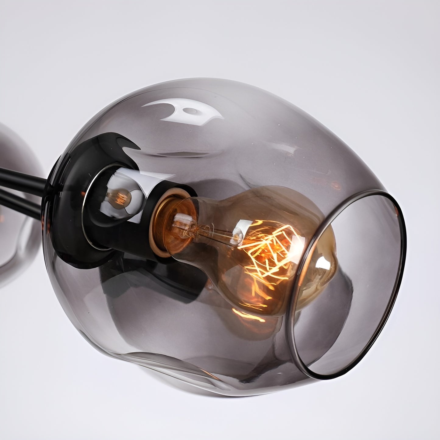 Modern Glass Linear Chandelier, Luxury Pendant Light (Smoked Glass)