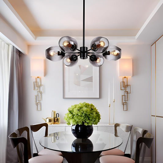 Modern Glass Linear Chandelier, Luxury Pendant Light (Smoked Glass)