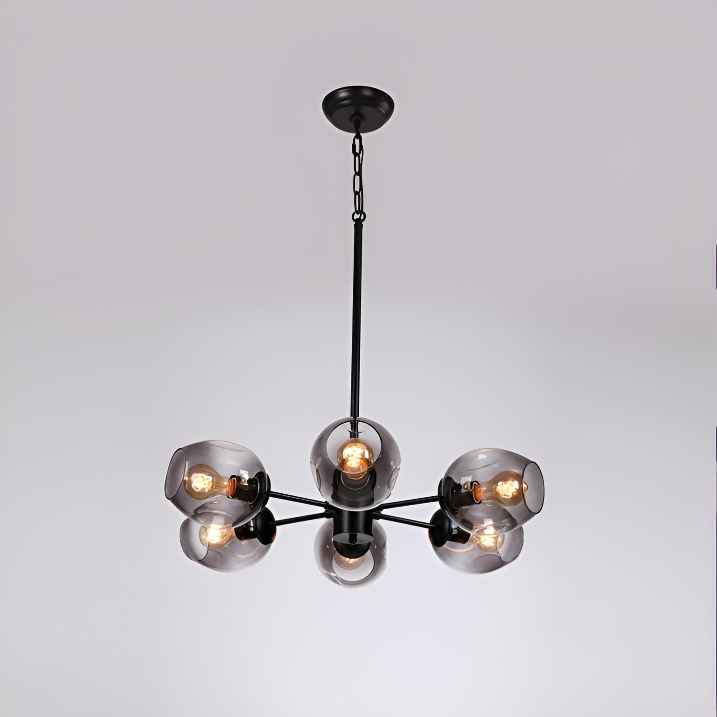 Modern Glass Linear Chandelier, Luxury Pendant Light (Smoked Glass)