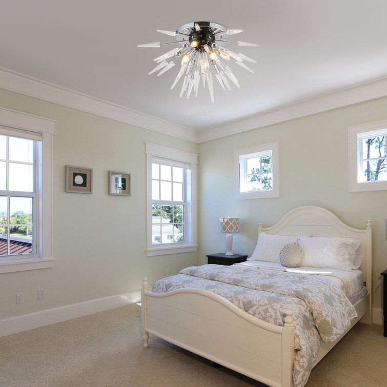 Semi-Flush Mount Sparta Sputnik Starburst Ceiling Lamp