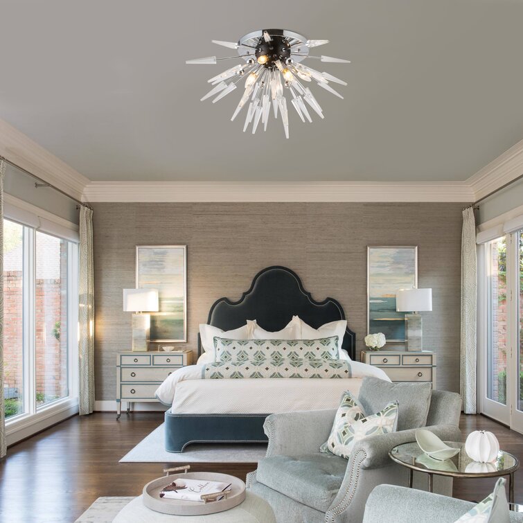 Semi-Flush Mount Sparta Sputnik Starburst Ceiling Lamp