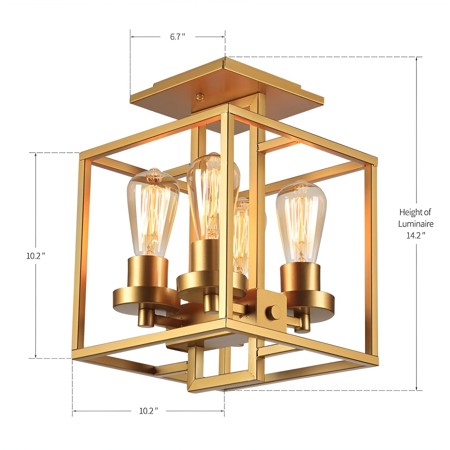 Modern Industrial Style Metal Square Wall Light, Ceiling Flush Mount Scifi Chandelier
