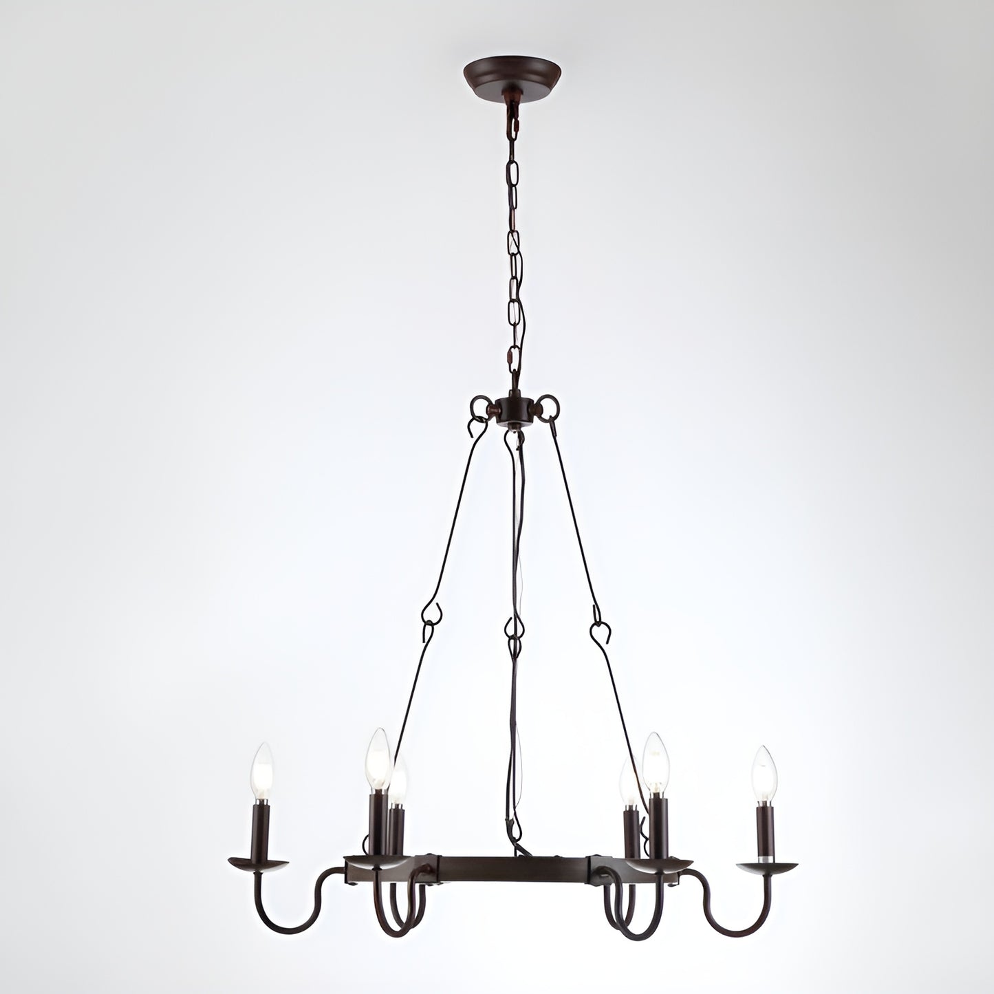 Metal Wagon Wheel Medieval Antique Style Classic Chandelier, Old Traditional Ceiling Light