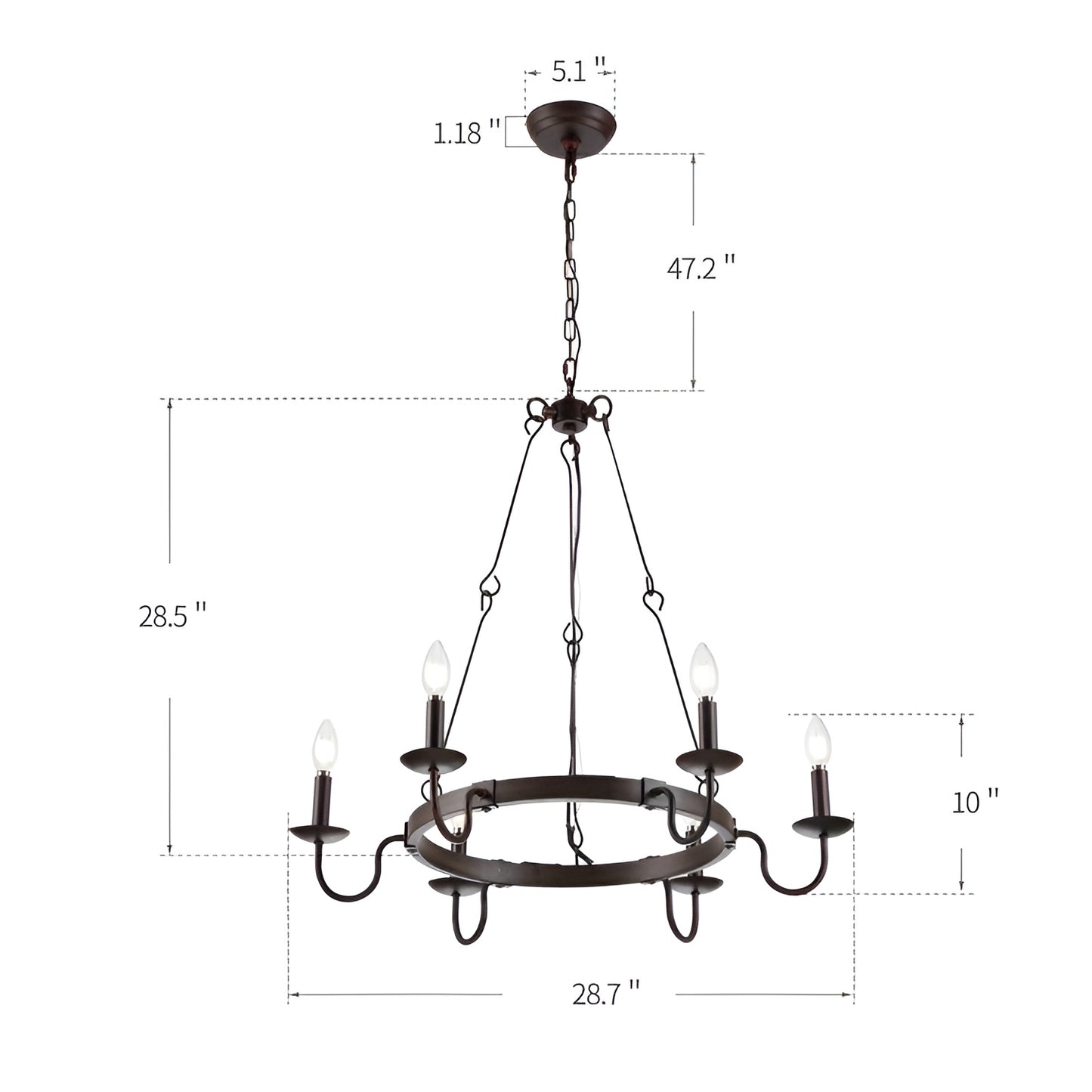 Metal Wagon Wheel Medieval Antique Style Classic Chandelier, Old Traditional Ceiling Light