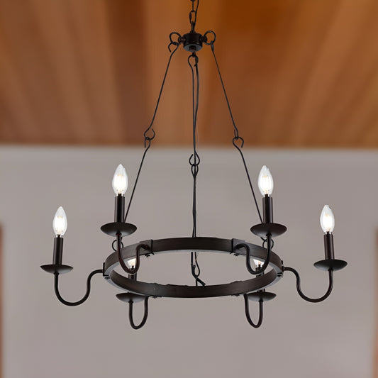 Metal Wagon Wheel Medieval Antique Style Classic Chandelier, Old Traditional Ceiling Light